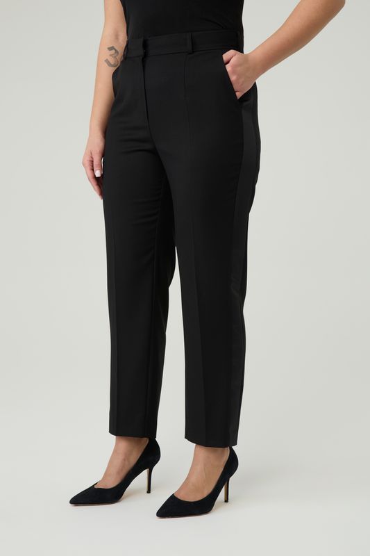 Брюки классические с лампасами, черный