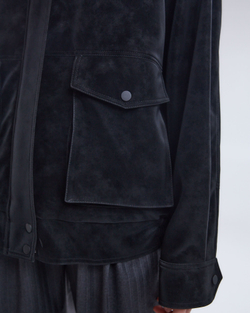 Куртка из искусственной замши с утеплителем черный