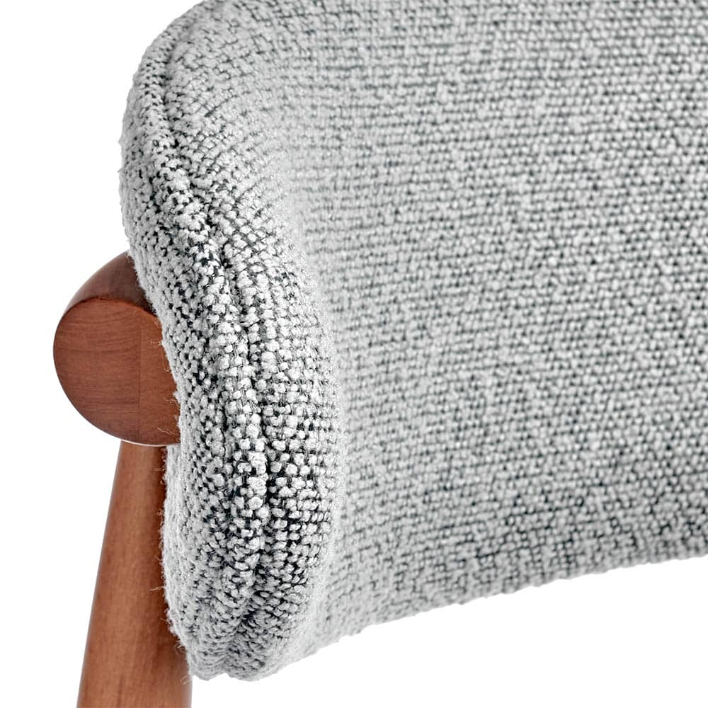 Стул полубарный Lucas светло-серый букле, ножки цвета орех