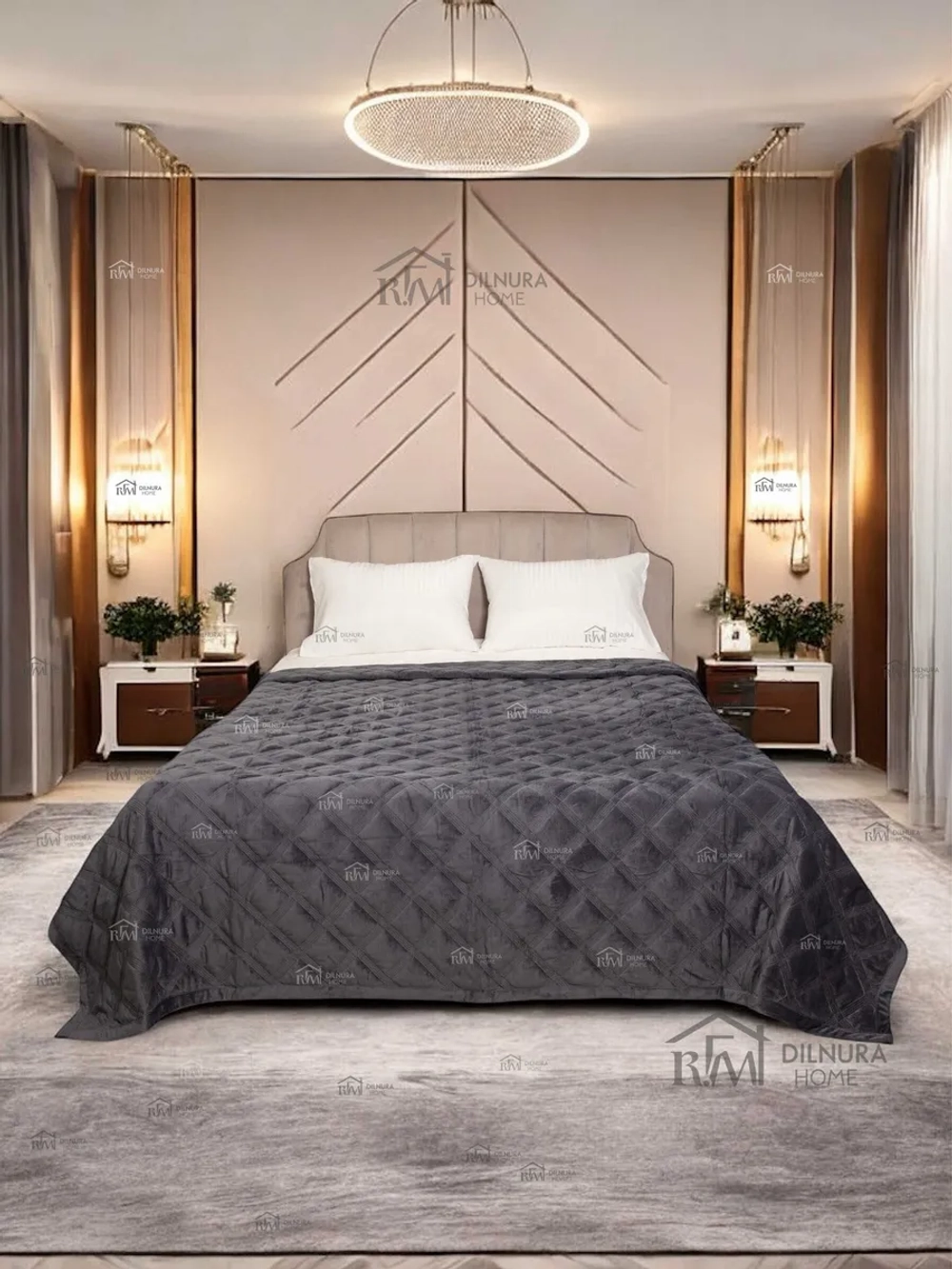 Покрывало 220х240 стеганое для кровати и дивана