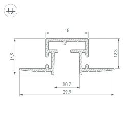 Профиль-держатель TEK-PIK-1010-2000 (Arlight, Алюминий) 029090