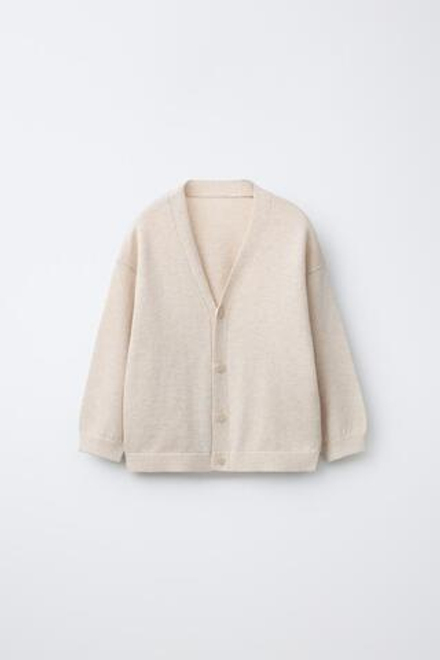 ZARA ОДНОТОННЫЙ КАРДИГАН, ЭКРЮ