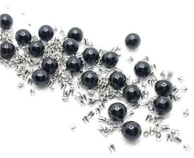 Бусины установочные 500 гр. (1800 шт +/-) + шипы, d 8 мм, черный