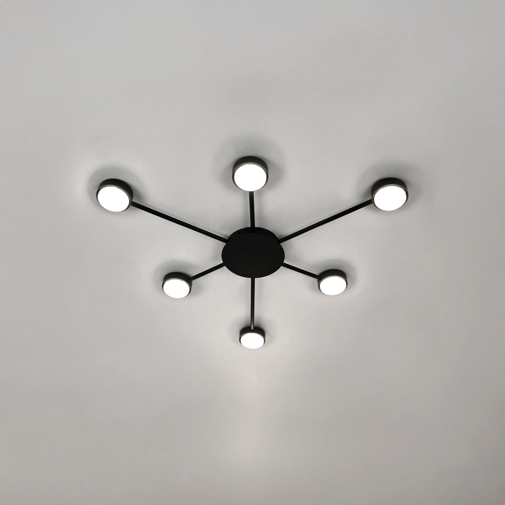 740077 Люстра FICO 3+3х12W GX53 ЧЕРНЫЙ