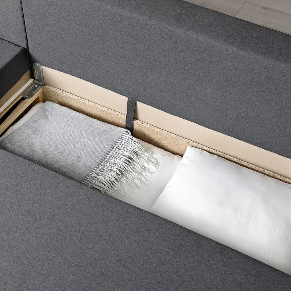 3-местный диван с кушеткой - IKEA BRUKSVARA/БРУКСВАРА ИКЕА, 203х85х80 см, черный