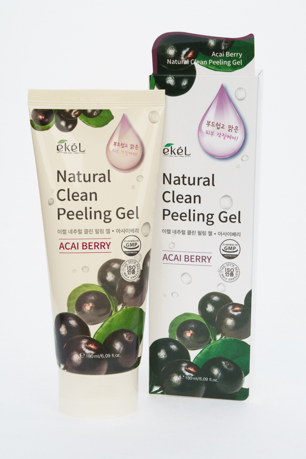 KOREA Ekel Natural Clean Peeling Gel Acai Berry - Пилинг-скатка для лица с экстрактом ягод асаи, 180 мл.