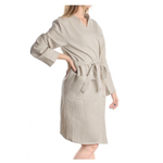 Халат из умягченного льна бежевого цвета Essential, M