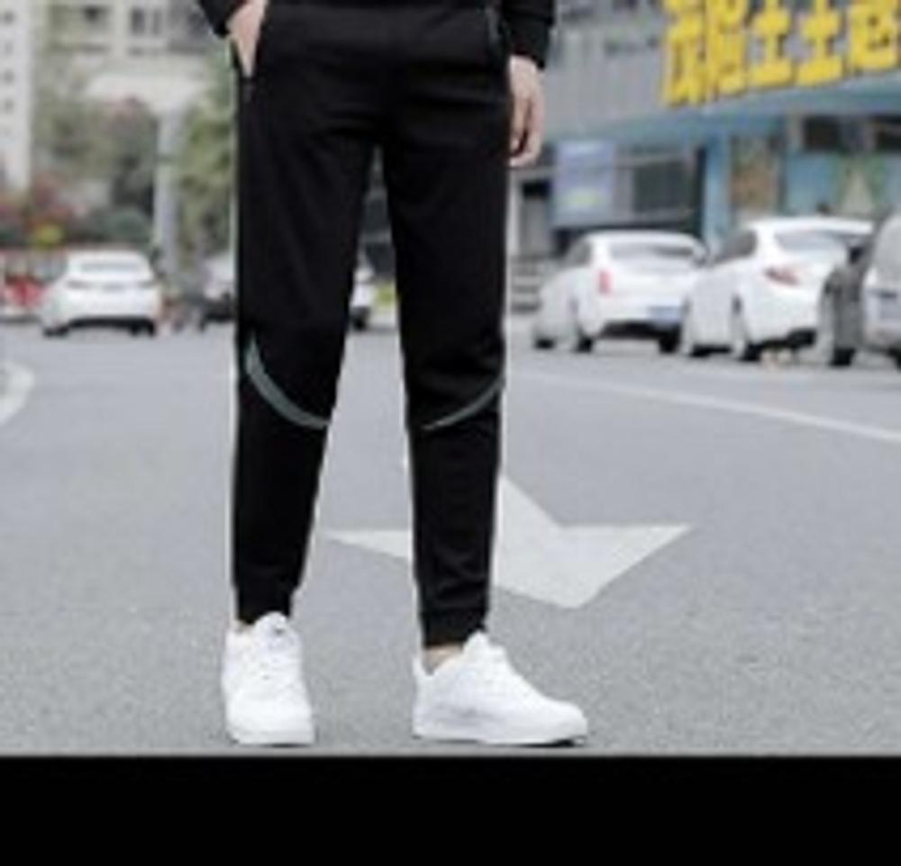 Штаны Tigershop   черные с зелеными вставками 2197