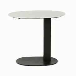 Кофейный стол Jaspire 50х30 см, черный металл, белая керамика