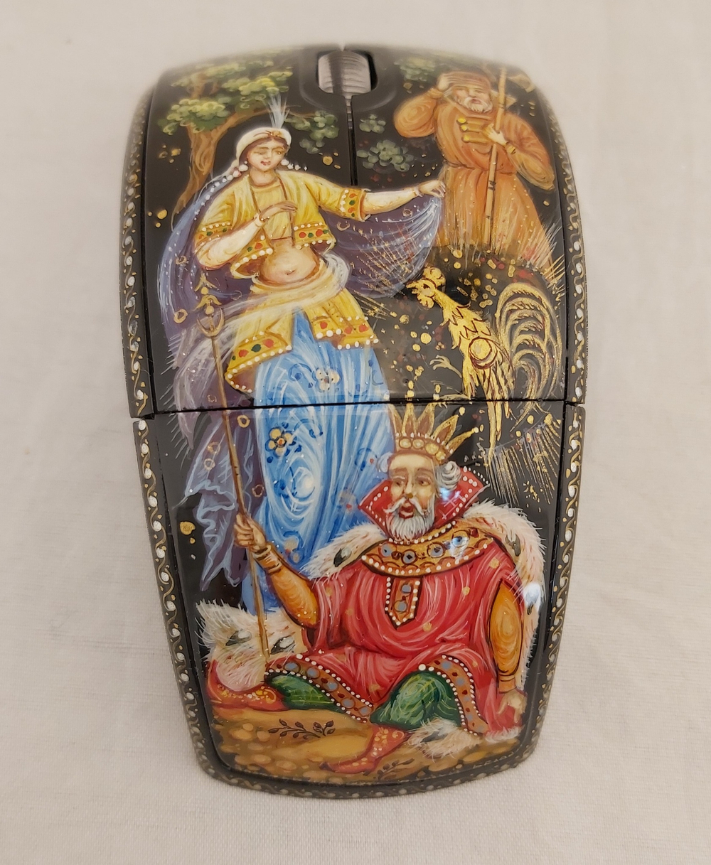 Мышь беспроводная, складная "Сказка о золотом петушке" N3