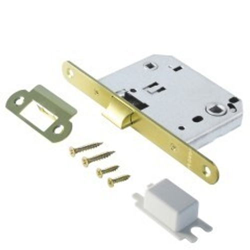 Защелка АЛЛЮР АРТ L7050R  РВ золото, овал.планка 18мм б/ручек с фиксатором  / 11567