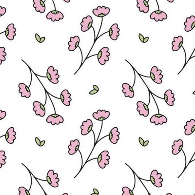 Бесшовный летний паттерн - розовый милый цветок