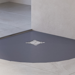 Душевой поддон полукруглый RGW ST/R-G Графит (1000x1000)