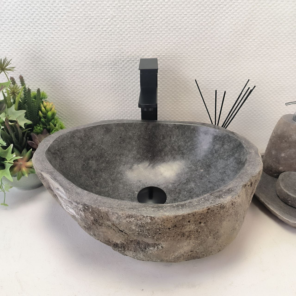 Раковина из речного камня RS-63676 (46*36*16) 0122