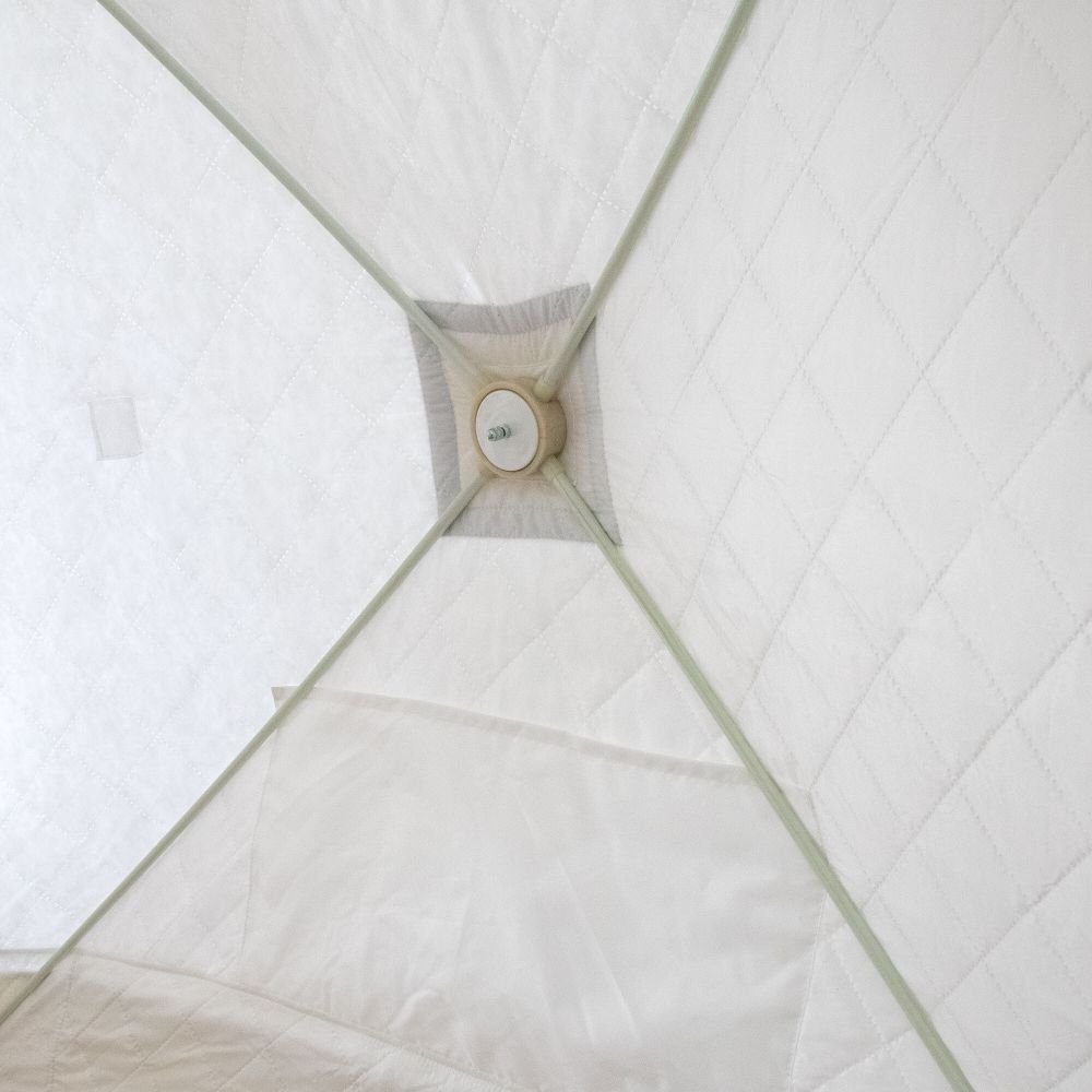 Палатка зимняя куб СЛЕДОПЫТ &quot;Premium&quot; 2,1х2,1 м, S по полу 4,4 кв.м, 3 слоя, цв. оливковый/белый