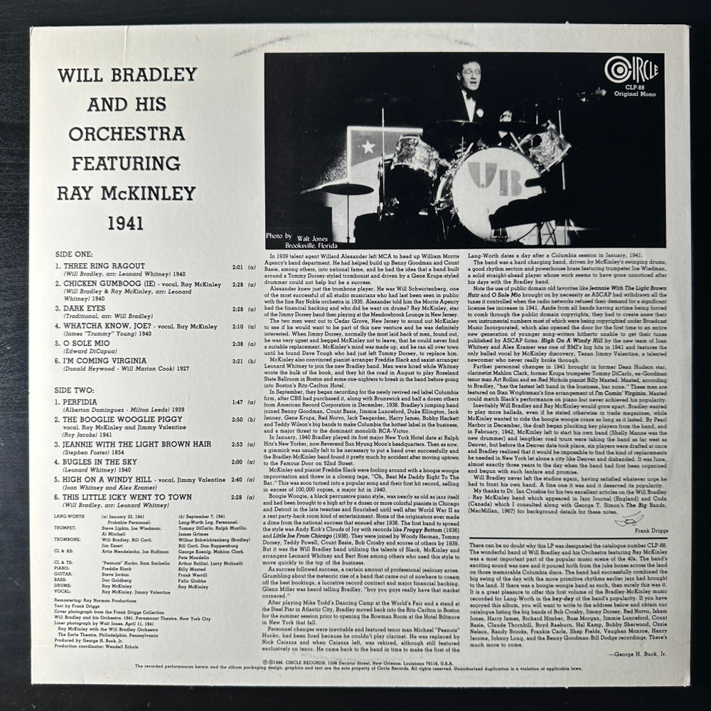 Will Bradley And His Orchestra ‎– 1941 (США 1986г.)