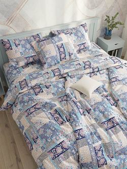 Простынь на резинке Сказка "Лоскутная мозаика" 120х200 см, перкаль