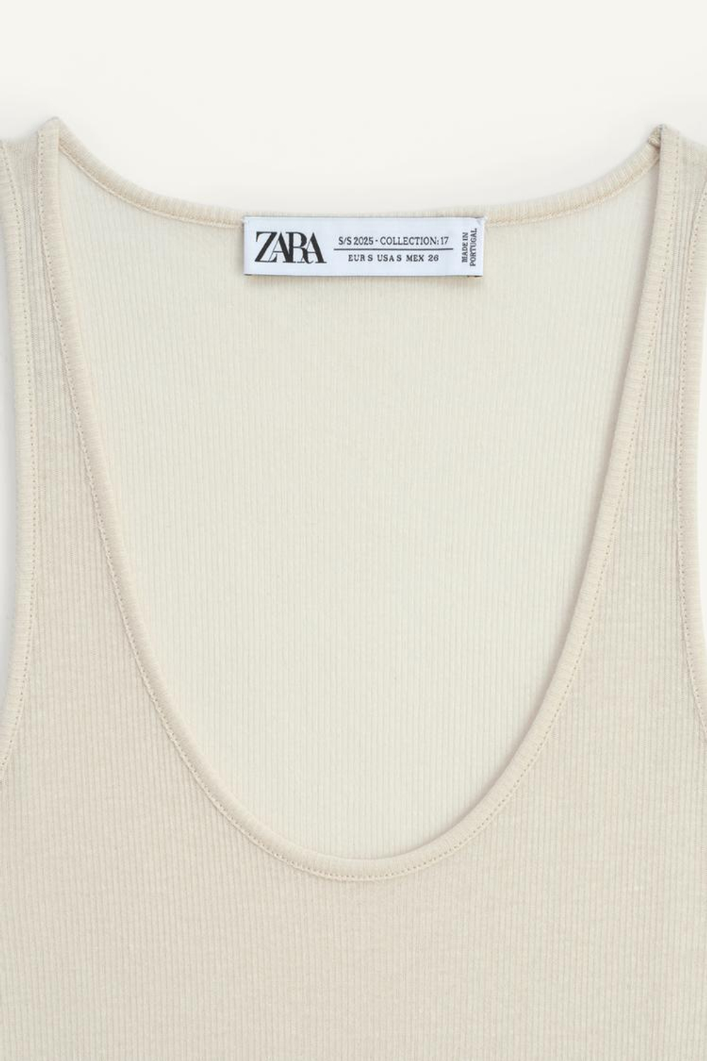 ZARA ТОП ИЗ ТОНКОГО ХЛОПКА, ЭКРЮ