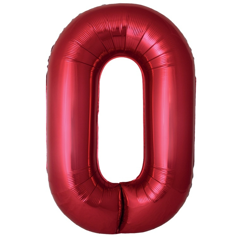Цифры 102 см "Красные металлик" слим (slim)