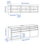 Комбинация для хранения ТВ - IKEA BESTÅ/BESTA, 192x42x180см, белый, БЕСТО ИКЕА