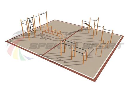 Площадка уличная для воркаут Дворовая 1_76mm 89