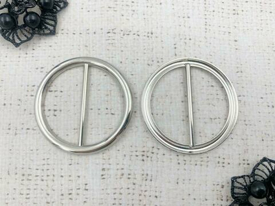 Пряжка металл, d 4,7 см, внутренний d 4 см, никель