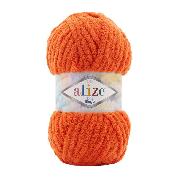 Пряжа Alize (Ализе) Softy Mega / уп.5 мот. по 100 г, 70м, 6 апельсин
