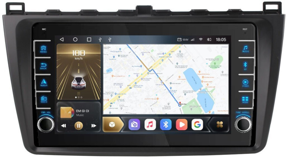 Магнитола для Mazda 6 2007-2012 (GH) - Carmedia OL-9506 (кнопки и крутилки), Android 12, TS10,  CarPlay, 4G SIM-слот