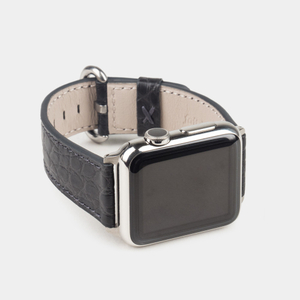 Ремешок для Apple Watch 40/41/42 mm из кожи аллигатора, серого цвета