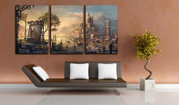 Модульная картина "Одинокий художник"