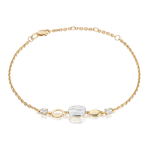 Браслет из комбинированного золота с натуральными топазами white