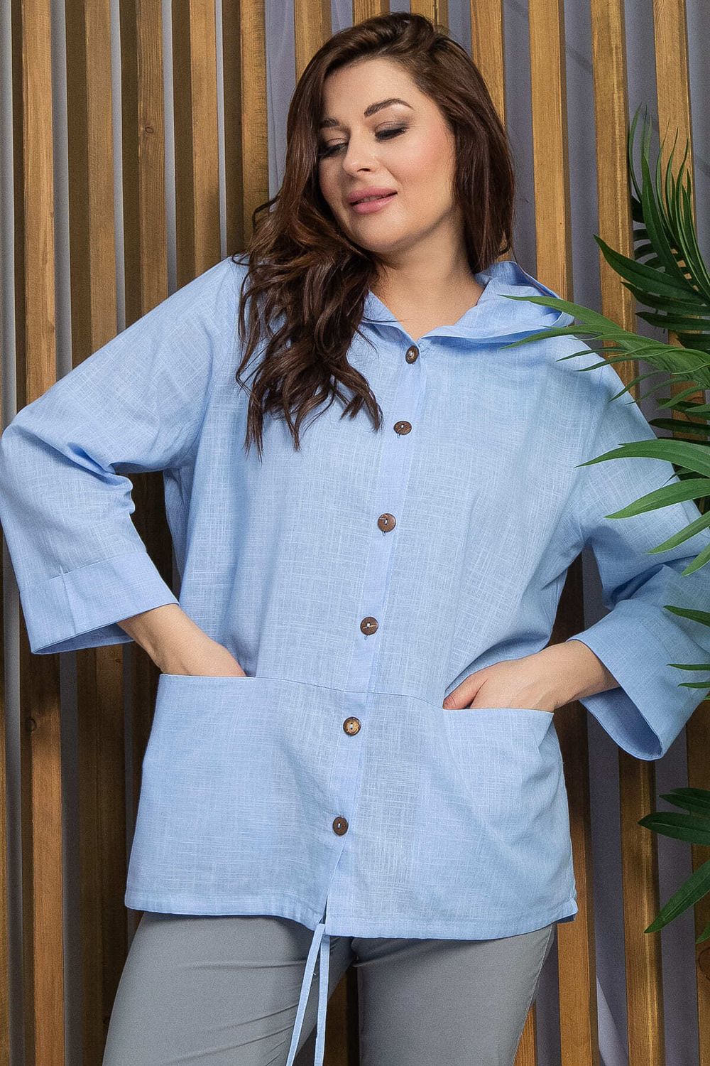 Блуза Юджин (голубая) Б13395-18М LT Collection