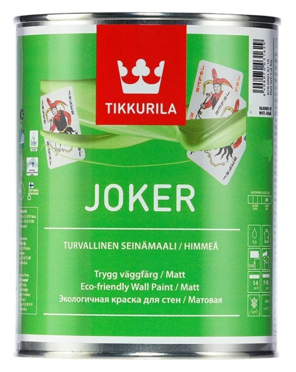 TIKKURILA Joker краска акрил. матовая база C 9 л