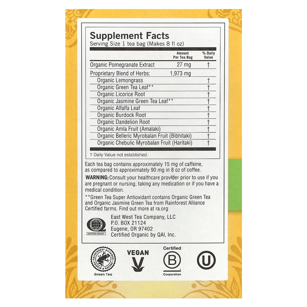 Yogi Tea, суперантиоксидант, зеленый чай, 16 чайных пакетиков, 32 г (1,12 унции)