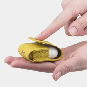 Чехол для наушников Petit из кожи теленка, желтого цвета