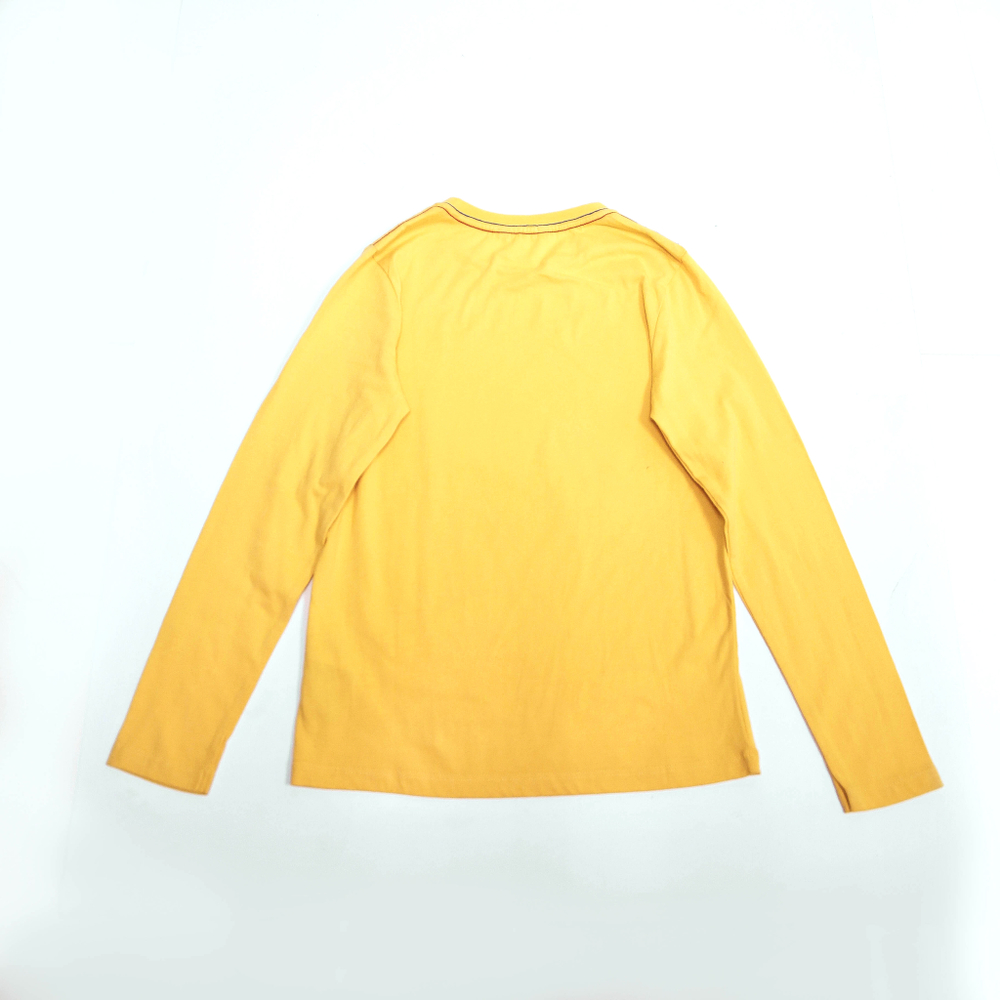 Футболка с длинным рукавом GUESS Желтый/Аппликация: бело-красная афиша (Мальчик)