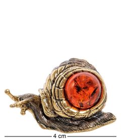 Народные промыслы AM-2241 Фигурка «Улитка Моника» (латунь, янтарь)