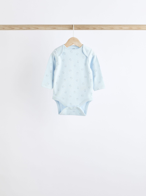 Боди с длинным рукавом для малышей Next K79-651, 5 шт., Белый, Голубой