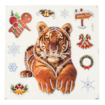 Наклейка новогодняя 18*22 см, 6 видов микс, пакет