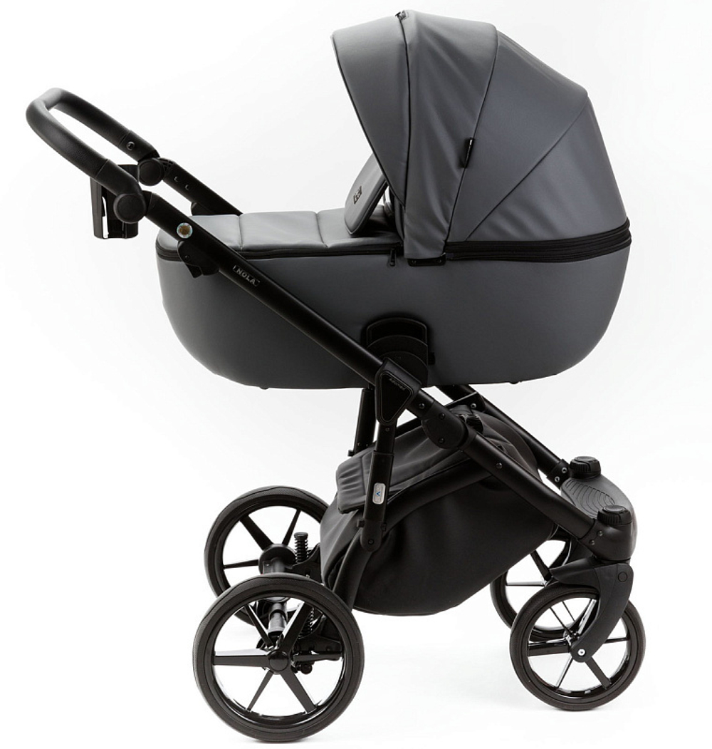 Детская коляска Adamex Nola Deluxe 2 в 1 N-SA32 (СЕРАЯ КОЖА)