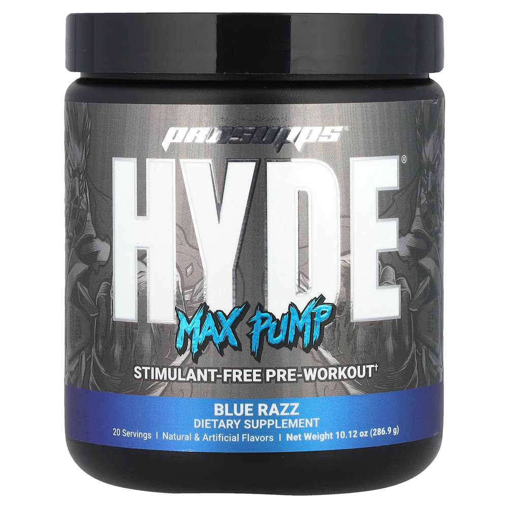 ProSupps, Hyde®, Max Pump, предтренировочный комплекс, синий Razz, 286,9 г (10,12 унции)