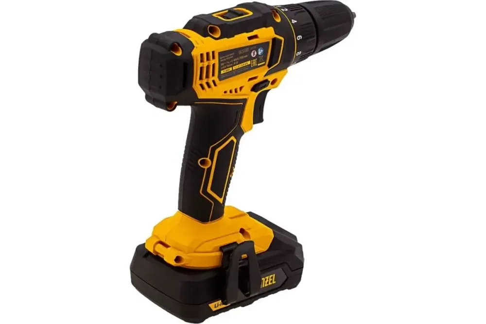 Дрель-шуруповерт аккумуляторная CDL-18-02BM, Li-Ion, 18 В, 2 аккумулятор Denzel, 26116