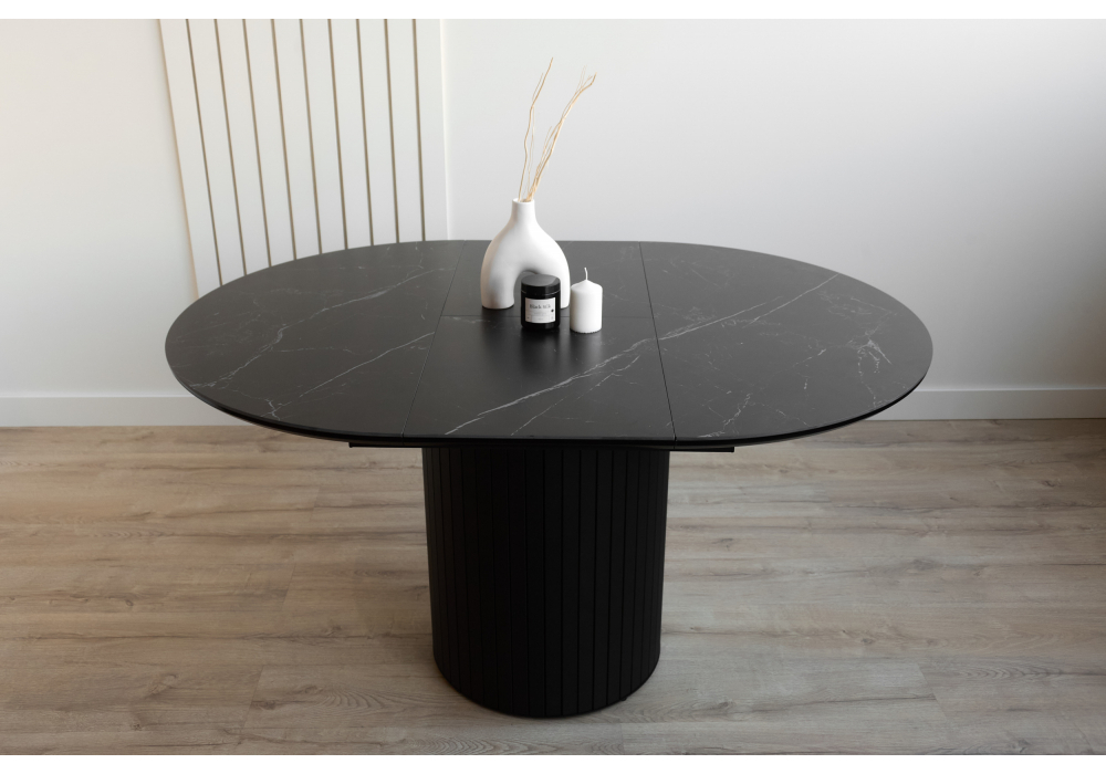 Керамический стол Woodville Лорен 100(140) shakespeare black, черный