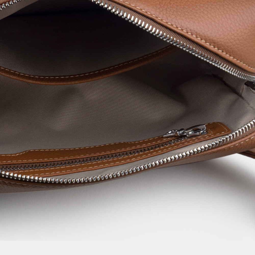 Сумка поясная Slash из кожи теленка, цвета карамель