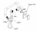 Гигиенический душ WasserKRAFT Sauer A71097 золото глянцевое