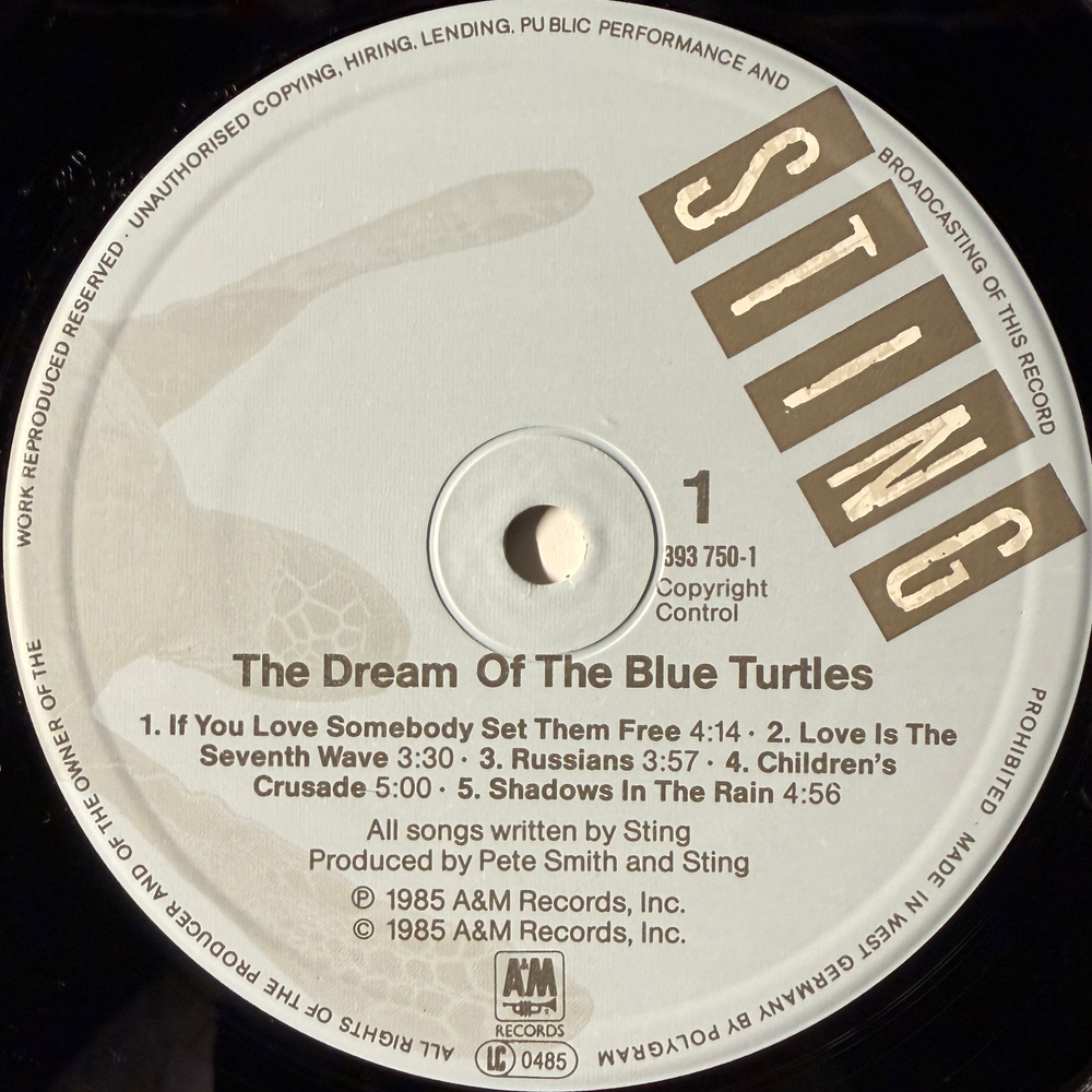 Sting - The Dream Of The Blue Turtles (Германия 1985г.)