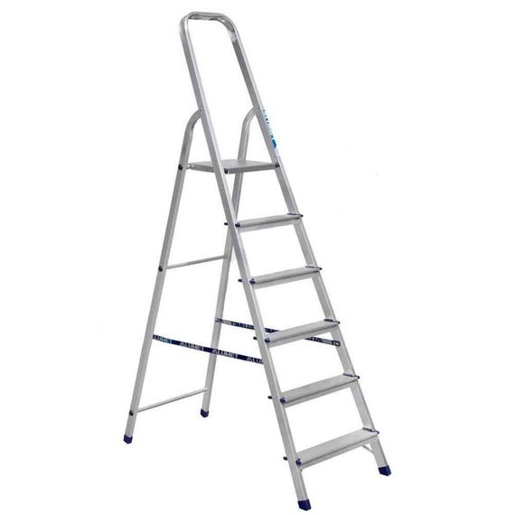 Стремянка стальная Алюмет односекционная 6 ступеней (ZM406)