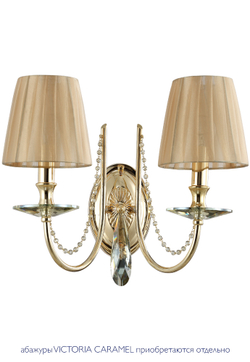 Бра Crystal Lux VICTORIA AP2 GOLD/AMBER