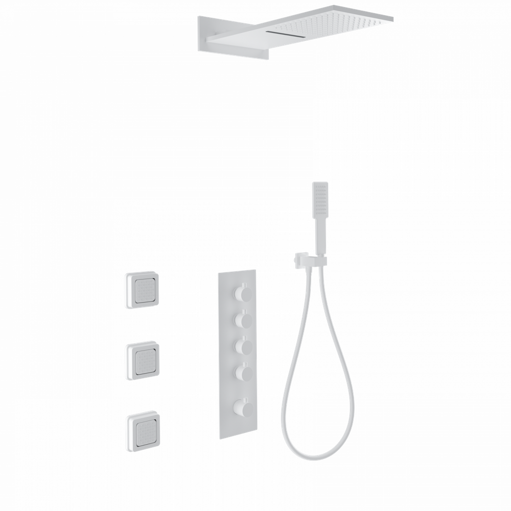 Душевая система с термостатом встраиваемая WONZON & WOGHAND, Белый матовый (WW-D4100-MW)