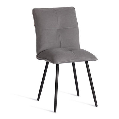 Стул обеденный Sweet флок , серый/черный, 29, 46х55х88